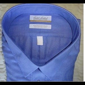20 3/4 Gold Label Roundtree Yorke blue twill shirt